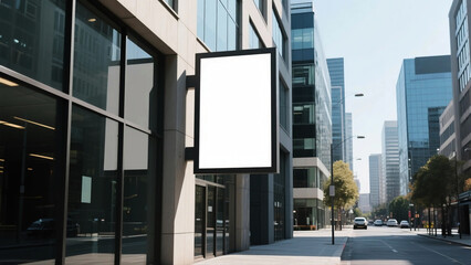 Obraz premium Outdoor signage on glass building wall