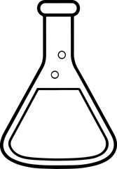 laboratory flask outline vector illustration, line art