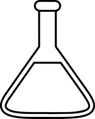 laboratory flask outline vector illustration, line art