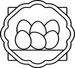 frame with eggs outline vector illustration, line art