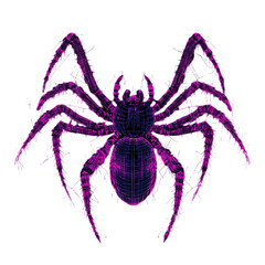 Obraz premium Cyber spiders encrypting communication digital realm visual art neon environment futuristic concept