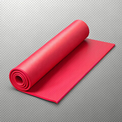 A rolled or flat yoga mat with a clean, minimal design, isolated on a transparent background