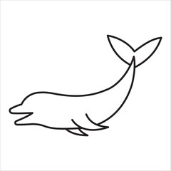 Dolphin icon outline vector