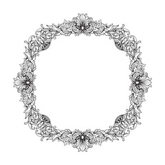decorative vintage baroque frame with flora engraving ornament 