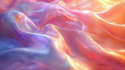 Obraz premium A mesmerizing backdrop of white and iridescent holographic colors, shimmering with a pearlescent gradient that evokes the ethereal glow of a holographic display, illuminated by a generative 