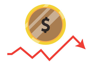 dollar sign with arrow financial growth icon