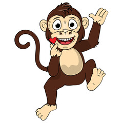 Cute Monkey Animal Cartoon Illustration