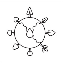Earth icon outline vector