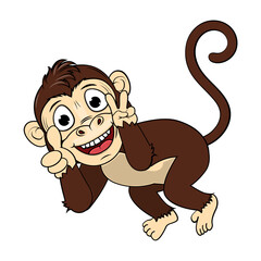 Cute Monkey Animal Cartoon Illustration
