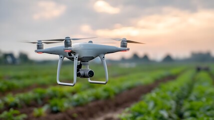 Drone monitoring farmland for smart agriculture
