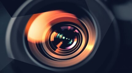 Captivating camera lens with intricate reflection
