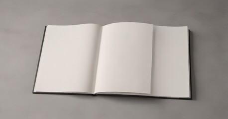 Empty vertical photo album mockup; blank pages, clean design, studio shot, branding space,  product mockup,  visual merchandising,  layout