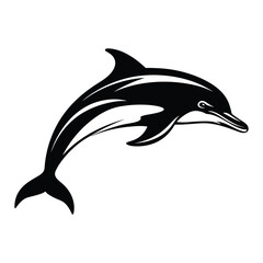 Naklejka premium Dolphin silhouette clipart on a white background