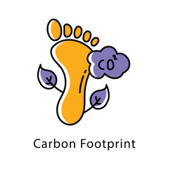 Carbon Footprint Vector Filled Outline Style icon. Eps 10 File