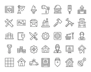 Hand Drawn Line Icons for Home Improvement and DIY Websites