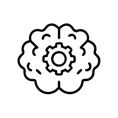 Brain Gear Icon Outline – Intelligence Automation and Machine Learning Symbol