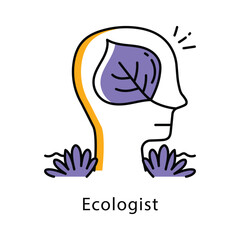 Ecologist Vector Filled Outline Style icon. Eps 10 File