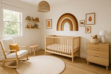 Cozy modern nursery design.