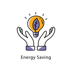 Energy Saving Vector Filled Outline Style icon. Eps 10 File