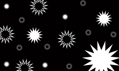 Black Abstract Background with White Star Motif