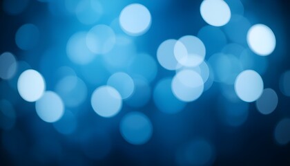 White Bokeh Blur with Circle Lights on Blue Abstract Background