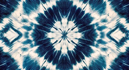 High Contrast Shibori Pattern with Bold Blue and White Dye Edges