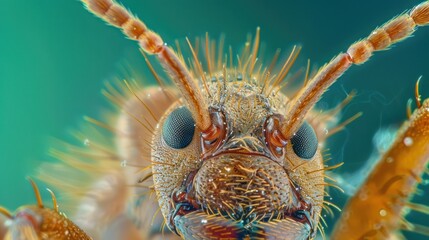 Close-up ant head, detailed view