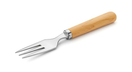 Fototapeta premium Elegant Wooden Handled Fork: A Kitchen Utensil