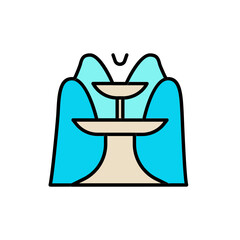 Brutalist Water Fountain Icon for Urban Concrete Art.