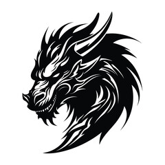 Obraz premium Dragon silhouette clipart on a white background