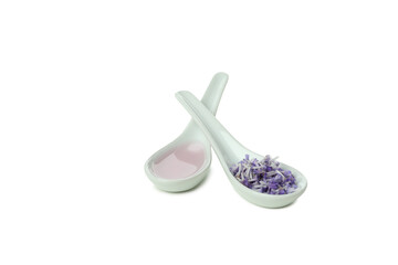 PNG, Lavender oil in a decorative spoon, isolated on white background