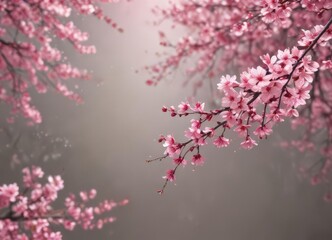 Fototapeta premium Mesmerizing swirl of abstract pink sakura petals against a blurred spring backdrop , beauty, abstract