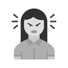 Angry Woman icon vector image. Suitable for mobile apps, web apps and print media.