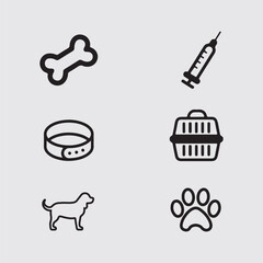 Modern Geometric Dog Logo for Tech Pet Services set icon