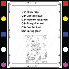 Simple color-by-number coloring book for adluts