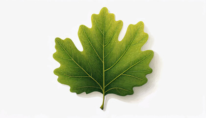 Stylized Green Leaf Flat Vector Art