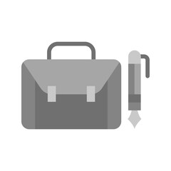 Briefcase and Pen icon vector image. Suitable for mobile apps, web apps and print media.