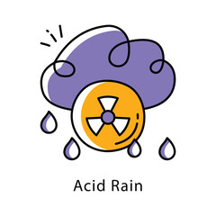 Acid Rain Vector Filled Outline Style icon. Eps 10 File