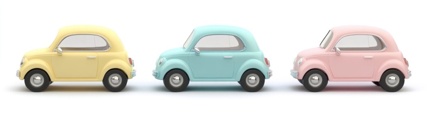 Fototapeta Pastel-Colored Vintage Cars (1)