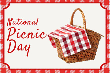 Obraz premium National Picnic Month - Day, design for advertising with attributes and text