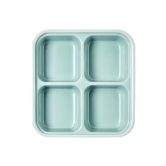Pastel Green Four-Compartment Food Storage Container, Top View
