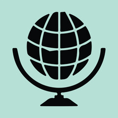 Vector illustration of a world globe icon.