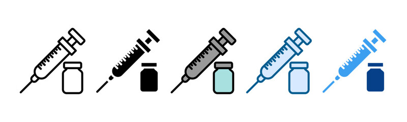 Syringe  Icon Set Multiple Style Collection
