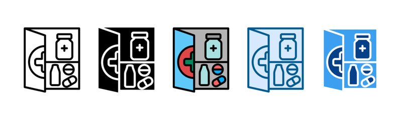Medicine Cabinet  Icon Set Multiple Style Collection