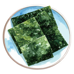 焼き海苔の水彩風イラスト　生成AI