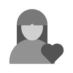 Favorite Female Profile icon vector image. Suitable for mobile apps, web apps and print media.