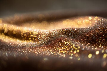 Golden, glittering texture showcasing subtle shades of brown.