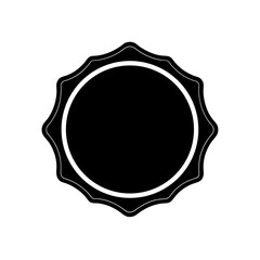 Rounded Plaque Frame Icon Silhouette Vector Illustration