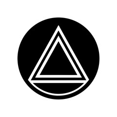 Rounded Triangle Frame Icon Silhouette Vector Illustration