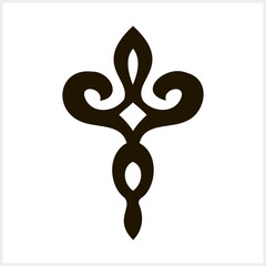 Vintage element isolated. Damask lotus. Engraving stencil Fleur de lis Vector stock illustration © Iryna